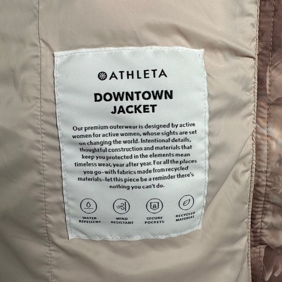 Athleta Downtown Printed Jacket in Antoinette Floral Pink Small Down Coat - Picture 15 of 16